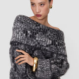 Black Beeley Fluffy Alpaca Snake Jumper - Joseph
