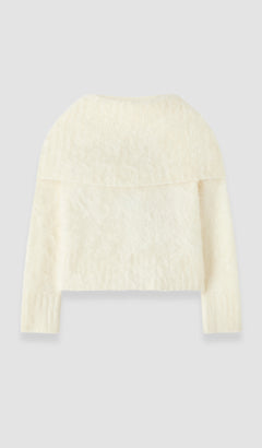 White Belper Super Brushed Cashmere Jumper - Joseph