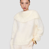 White Belper Super Brushed Cashmere Jumper - Joseph