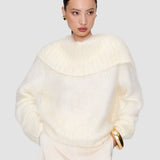 White Belper Super Brushed Cashmere Jumper - Joseph