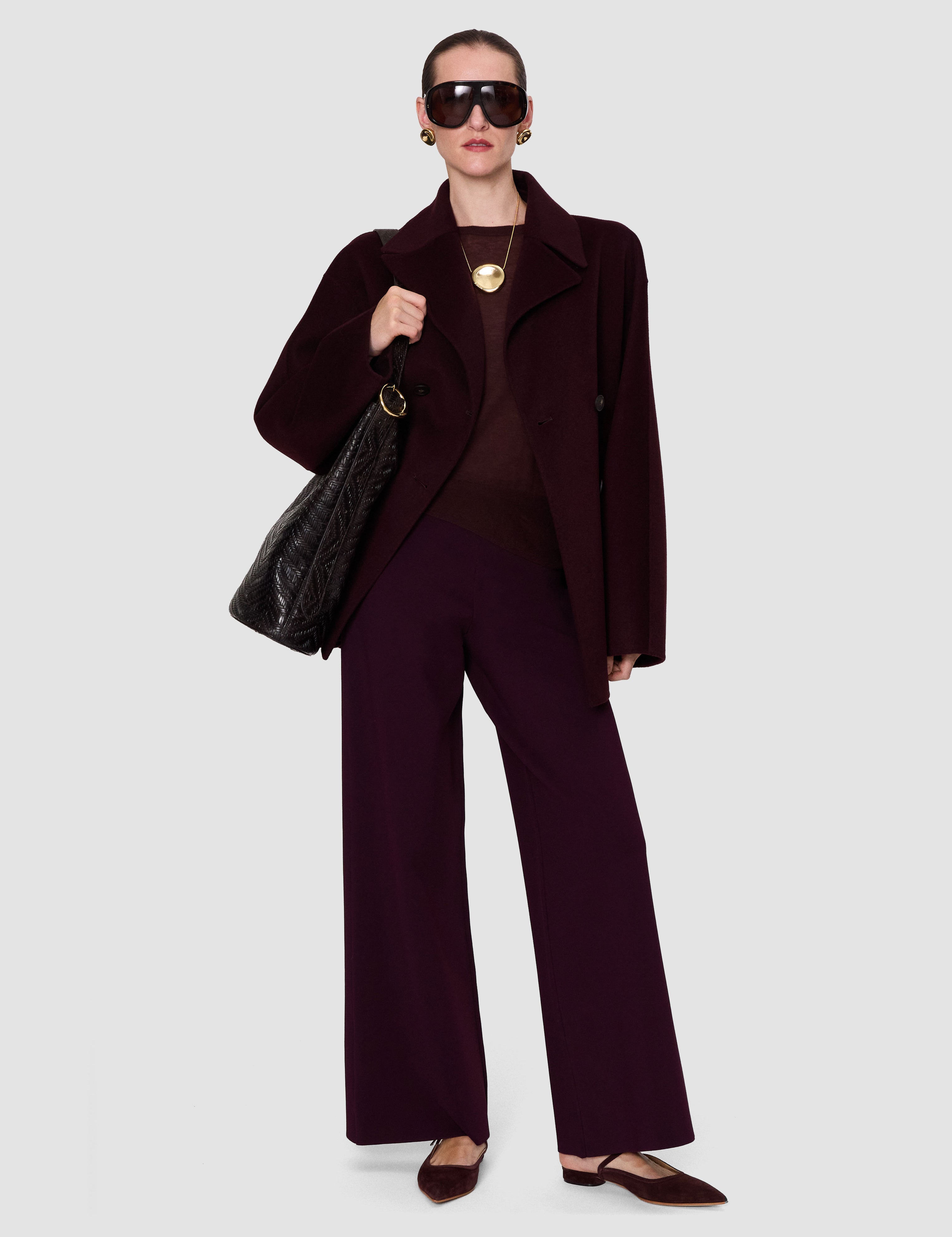 Purple Benita Compact Milano Trousers - Joseph