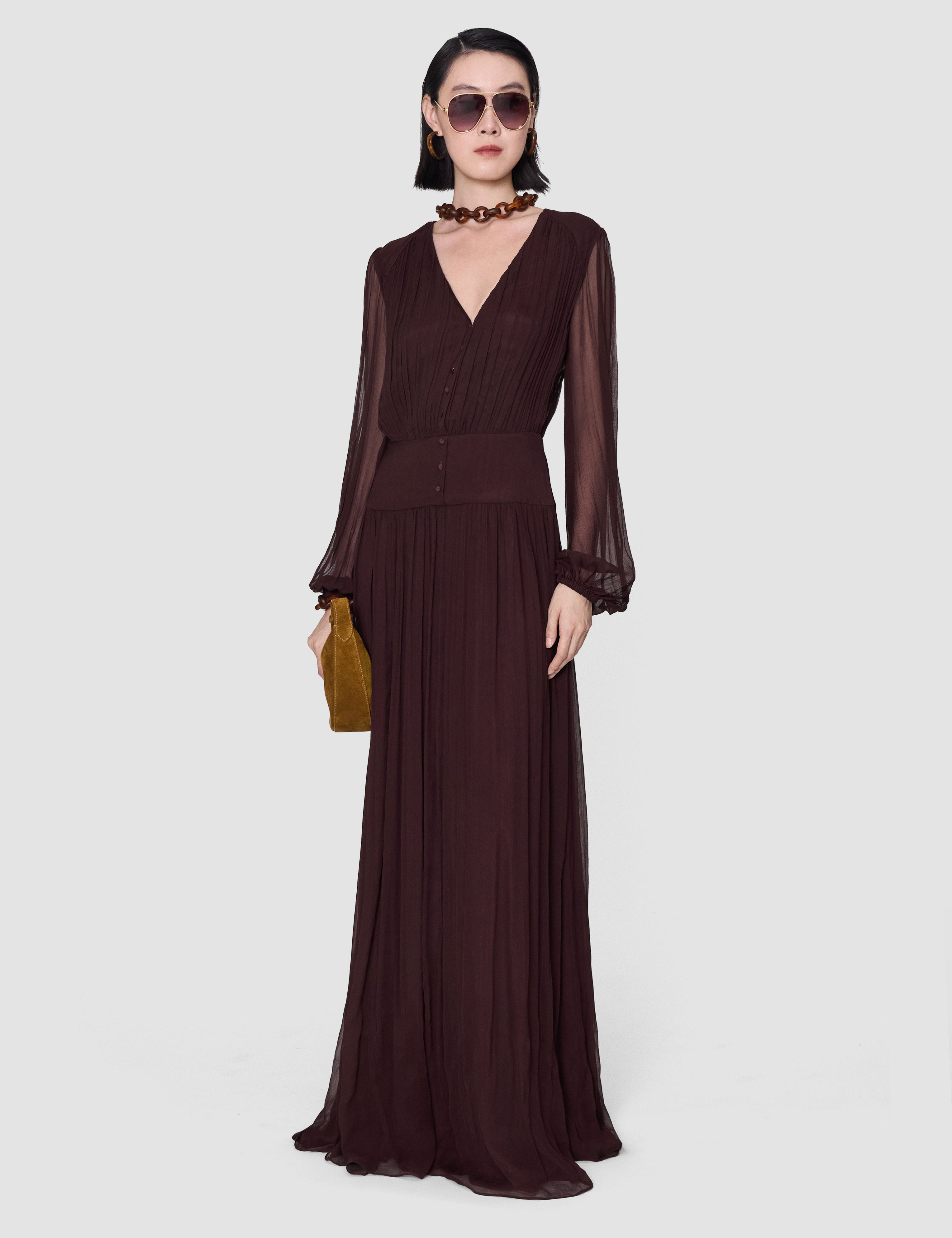 Purple Bianca Silk Chiffon Dress - Joseph