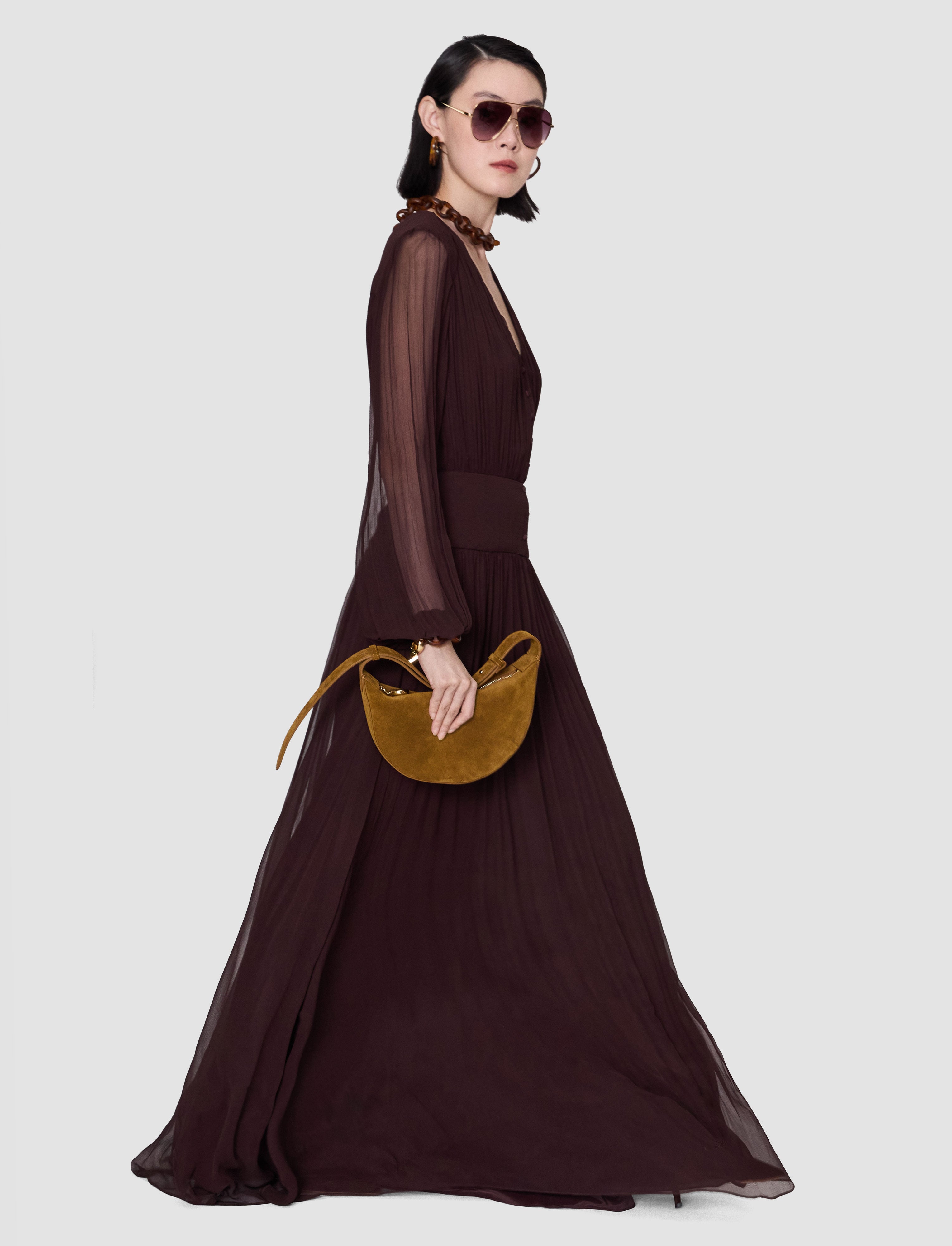 violet-robe-bianca-en-mousseline-de-soie-JOSEPH