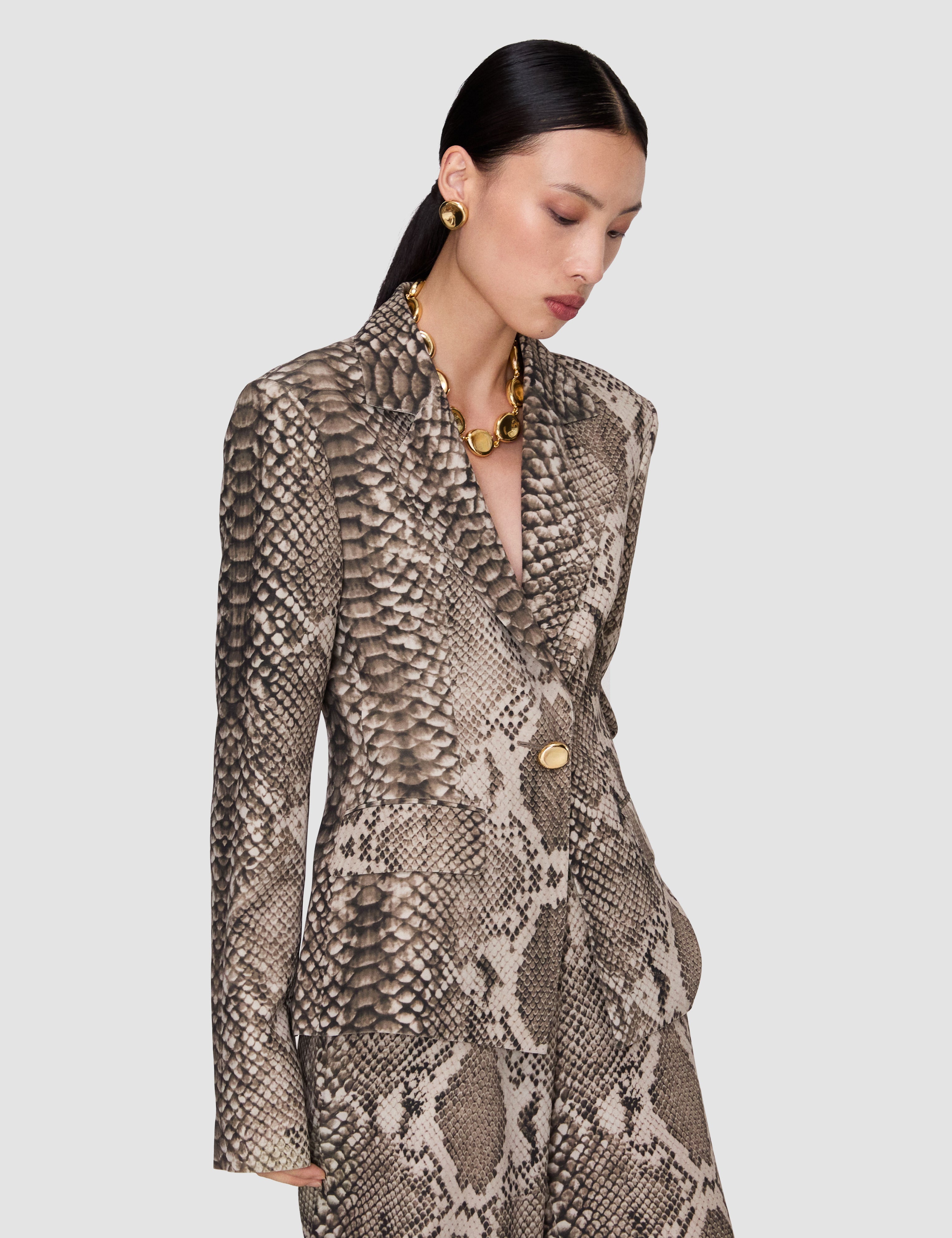 Brown Birch Naia Twill Snake Blazer - Joseph