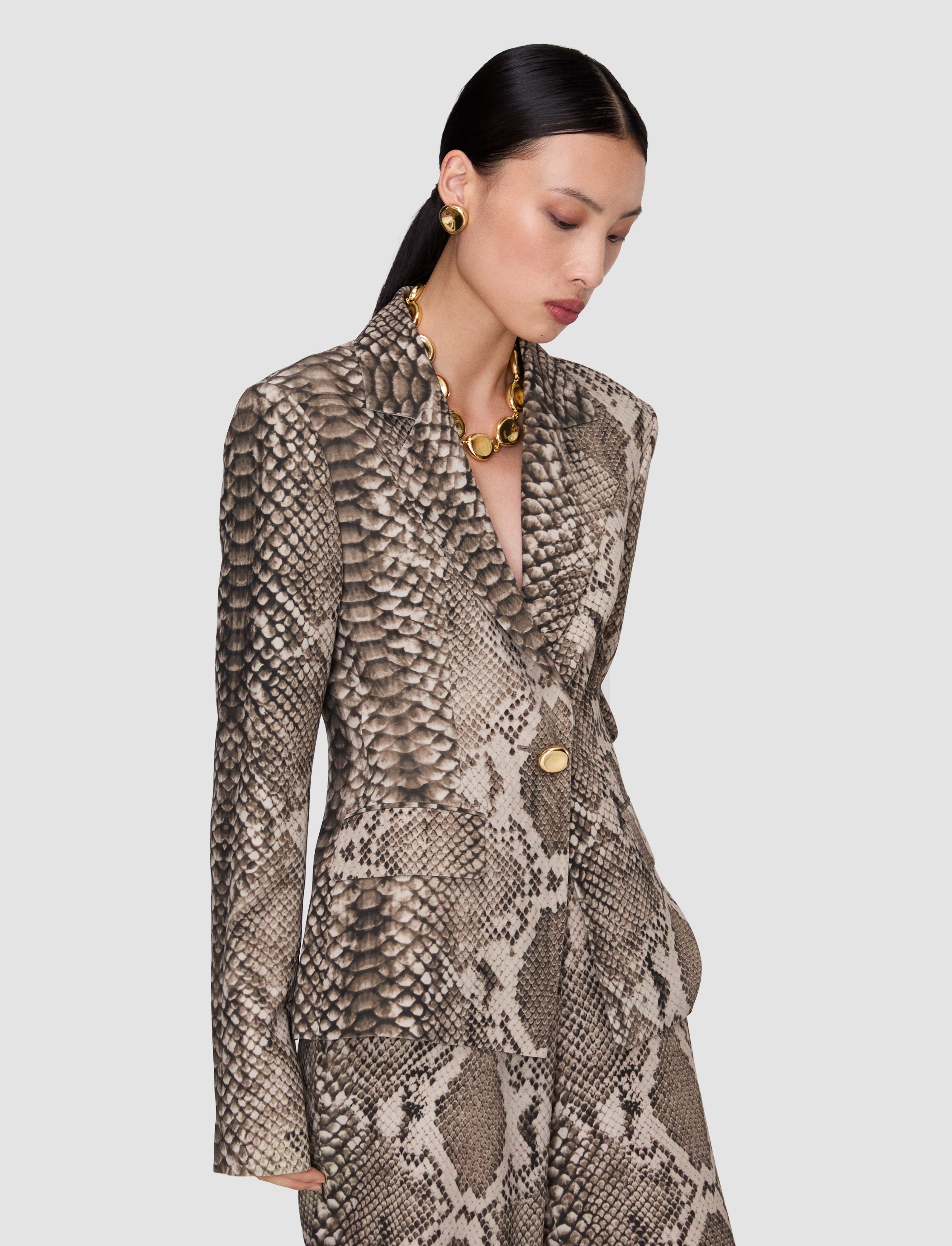 brown-birch-naia-twill-snake-blazer-JOSEPH