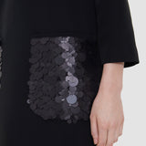 Black Bixio Satin Twill Dress - Joseph