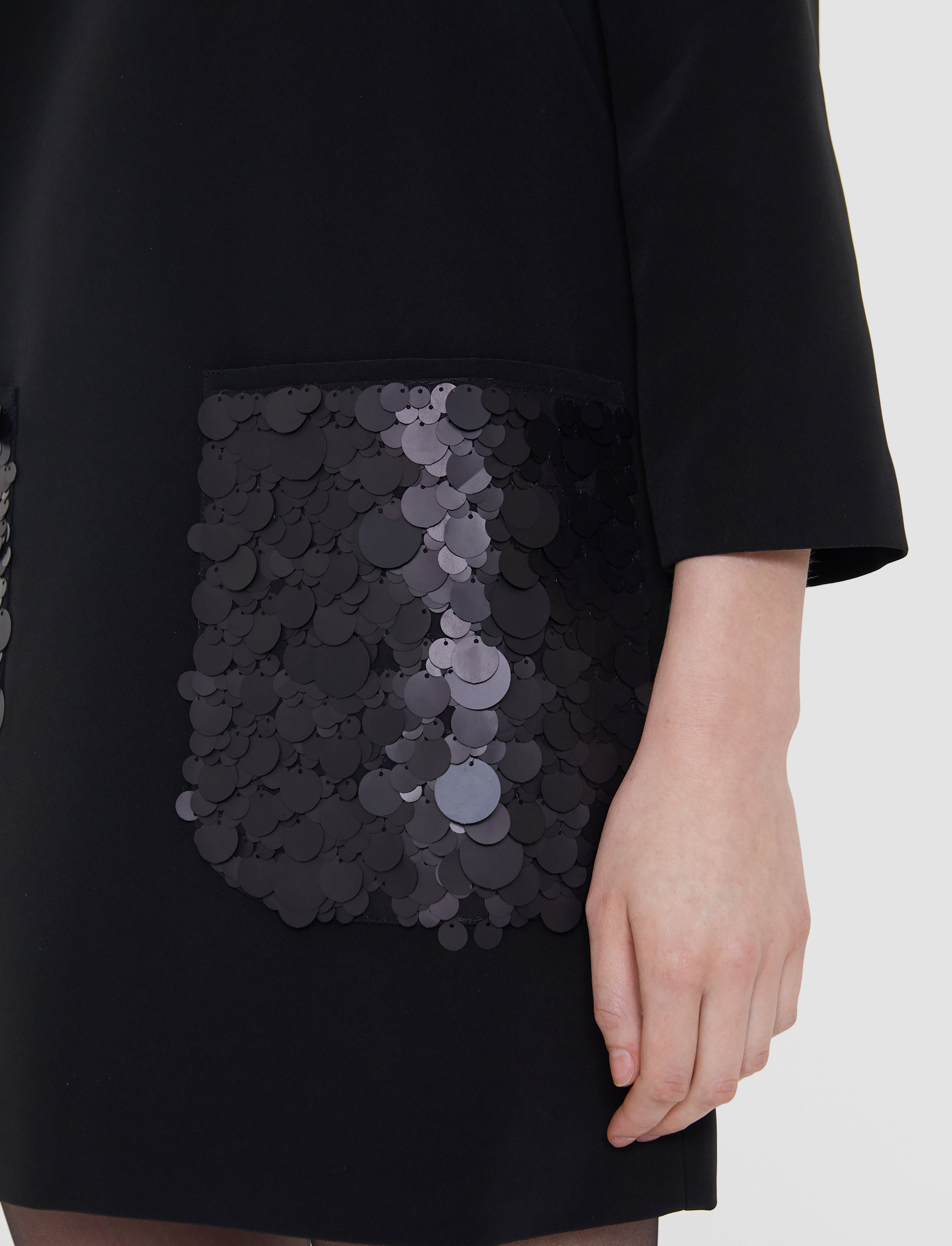 ブラック-bixio-satin-twill-ドレス-JOSEPH