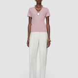 Pink Blanca Jersey Round Neck T-Shirt - Joseph