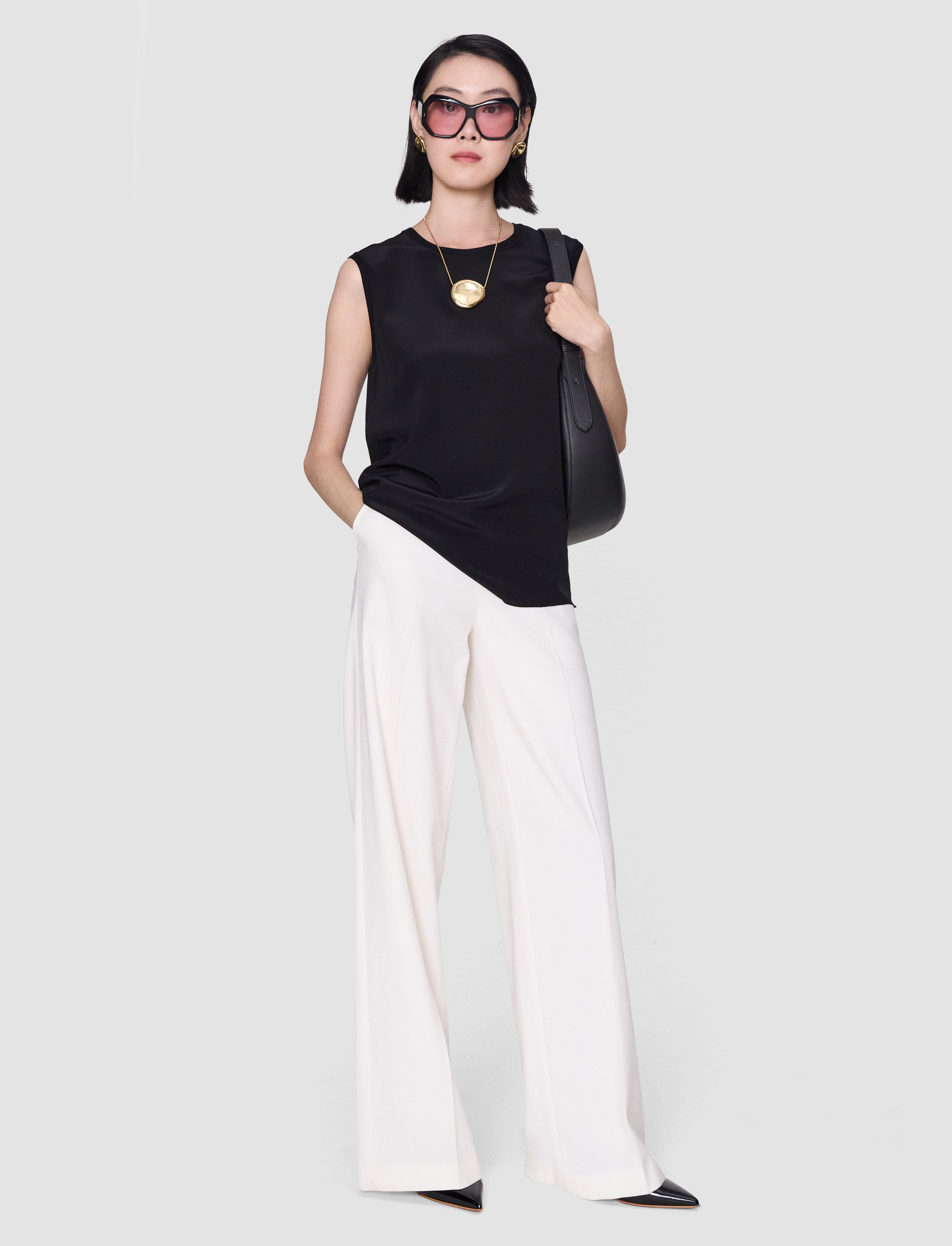 black-bley-crepe-de-soie-silk-blouse-JOSEPH