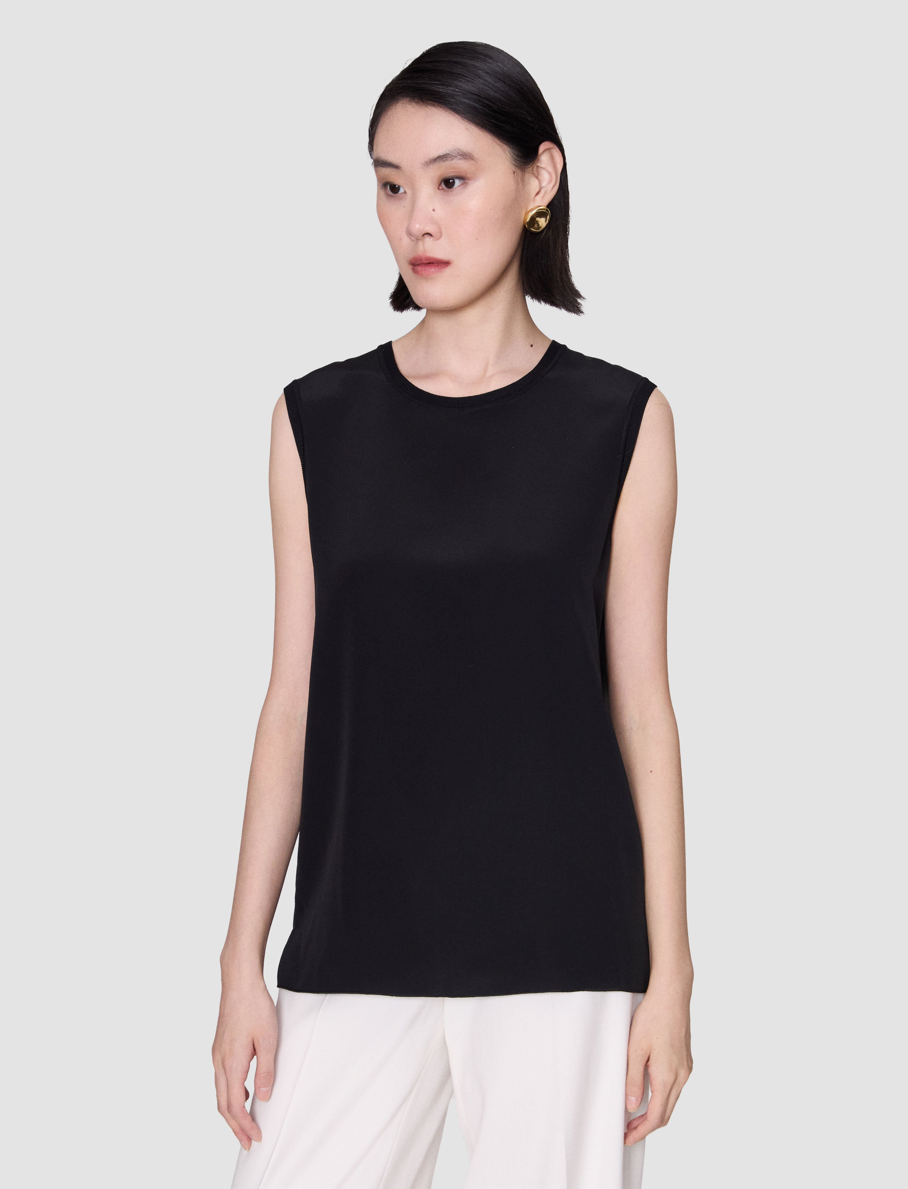black-bley-crepe-de-soie-silk-blouse-JOSEPH