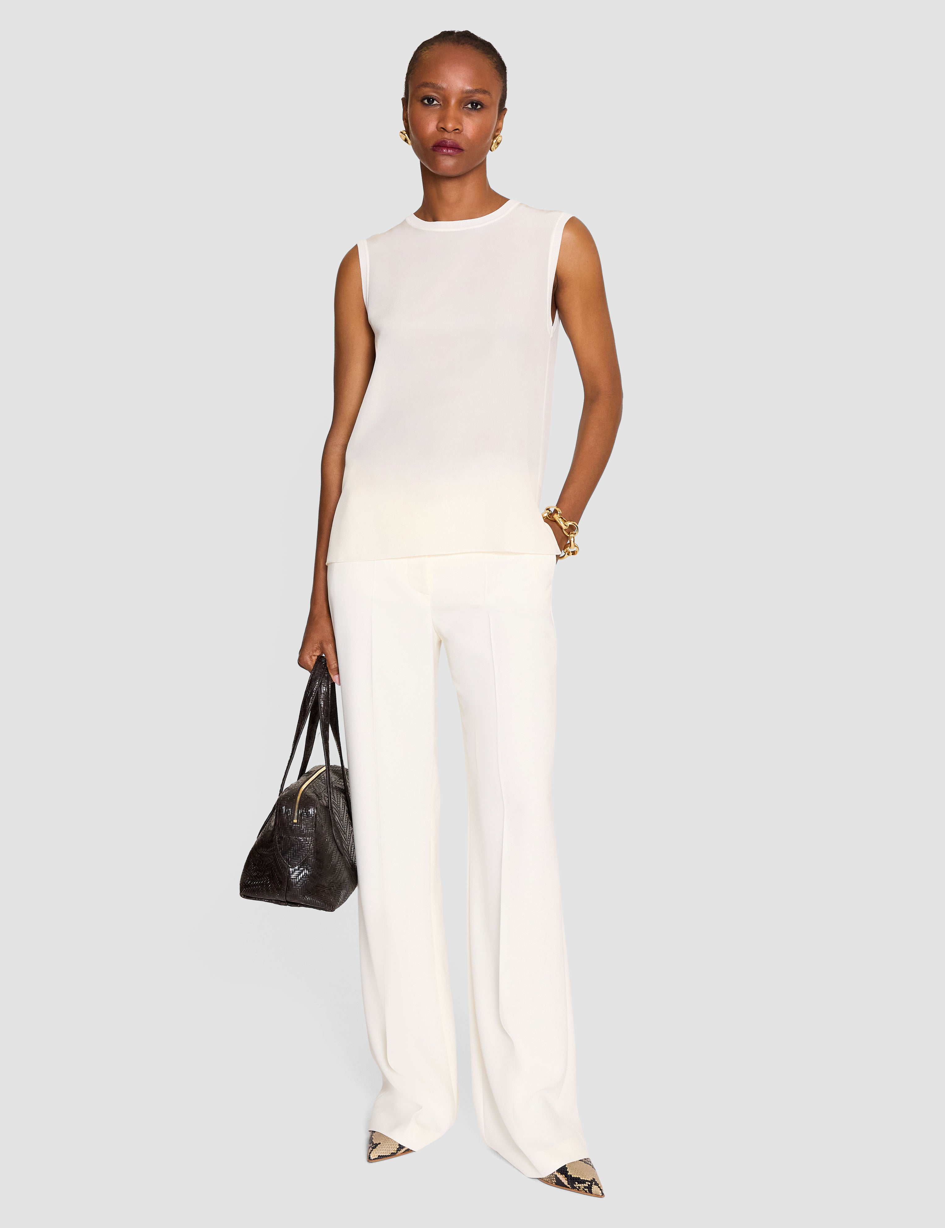Ivory Bley Crepe de Soie Silk Blouse - Joseph