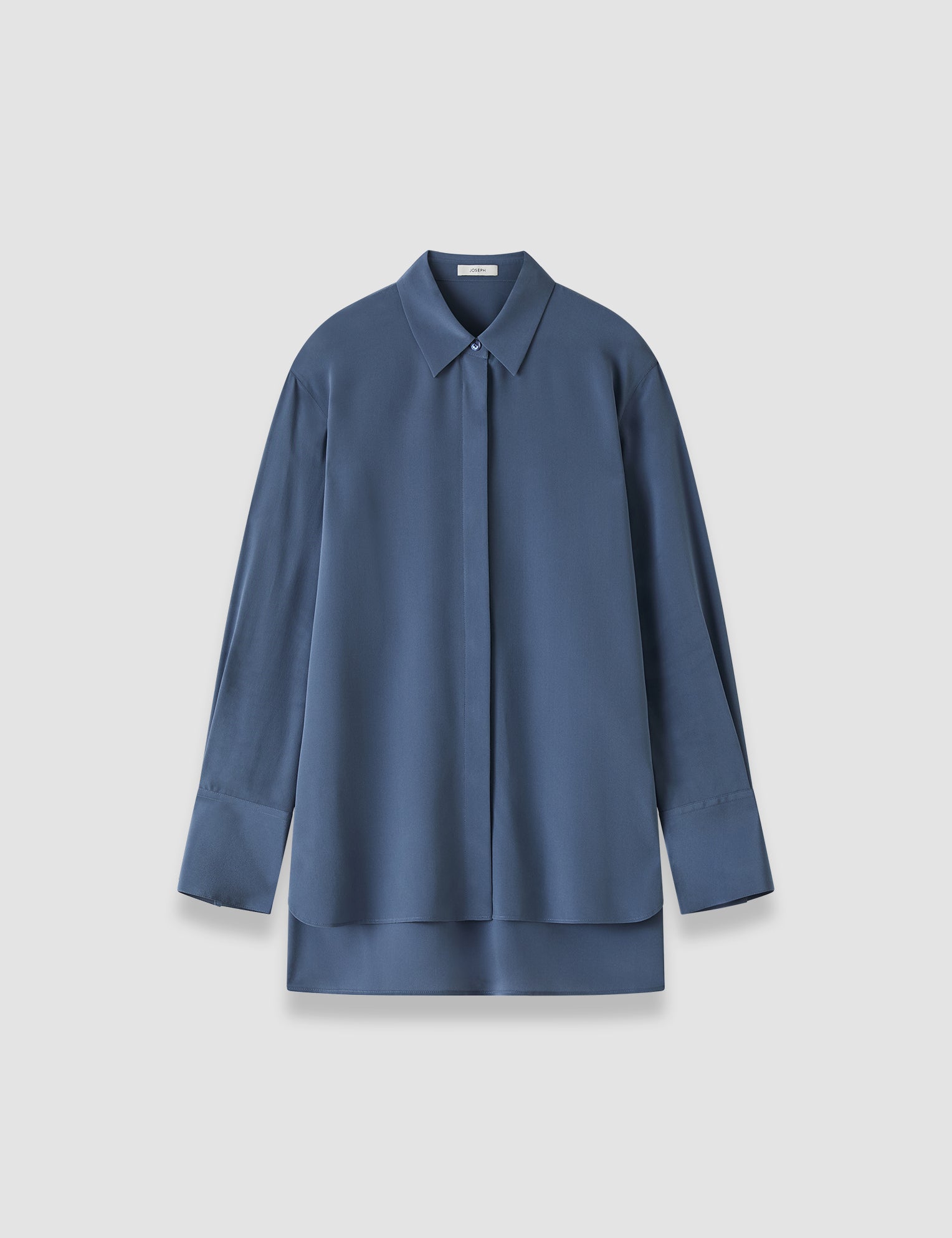 Blue Bold Crepe de Soie Silk Blouse - Joseph