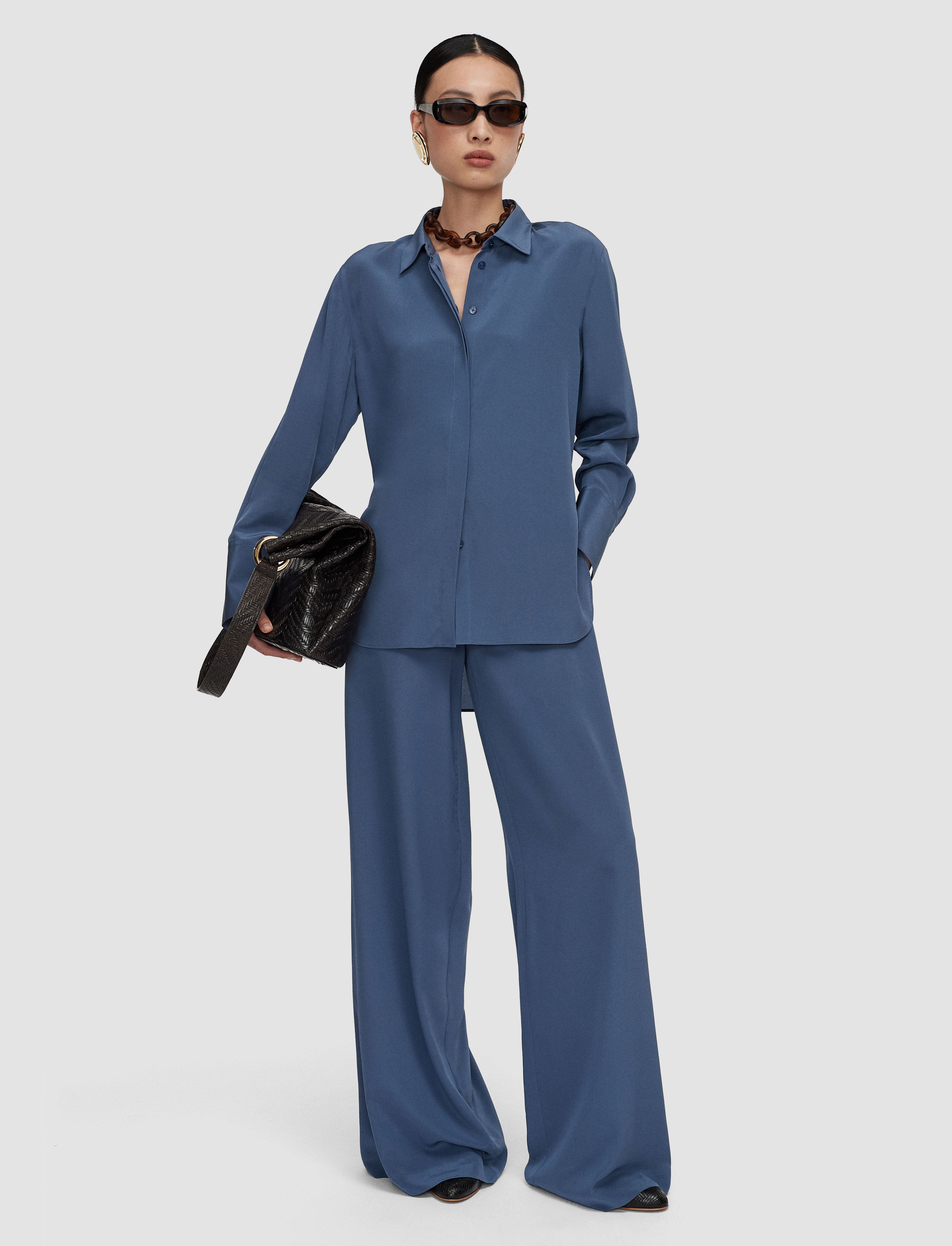 blue-bold-crepe-de-soie-silk-blouse-JOSEPH