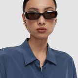 Blue Bold Crepe de Soie Silk Blouse - Joseph