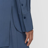 Blue Bold Crepe de Soie Silk Blouse - Joseph