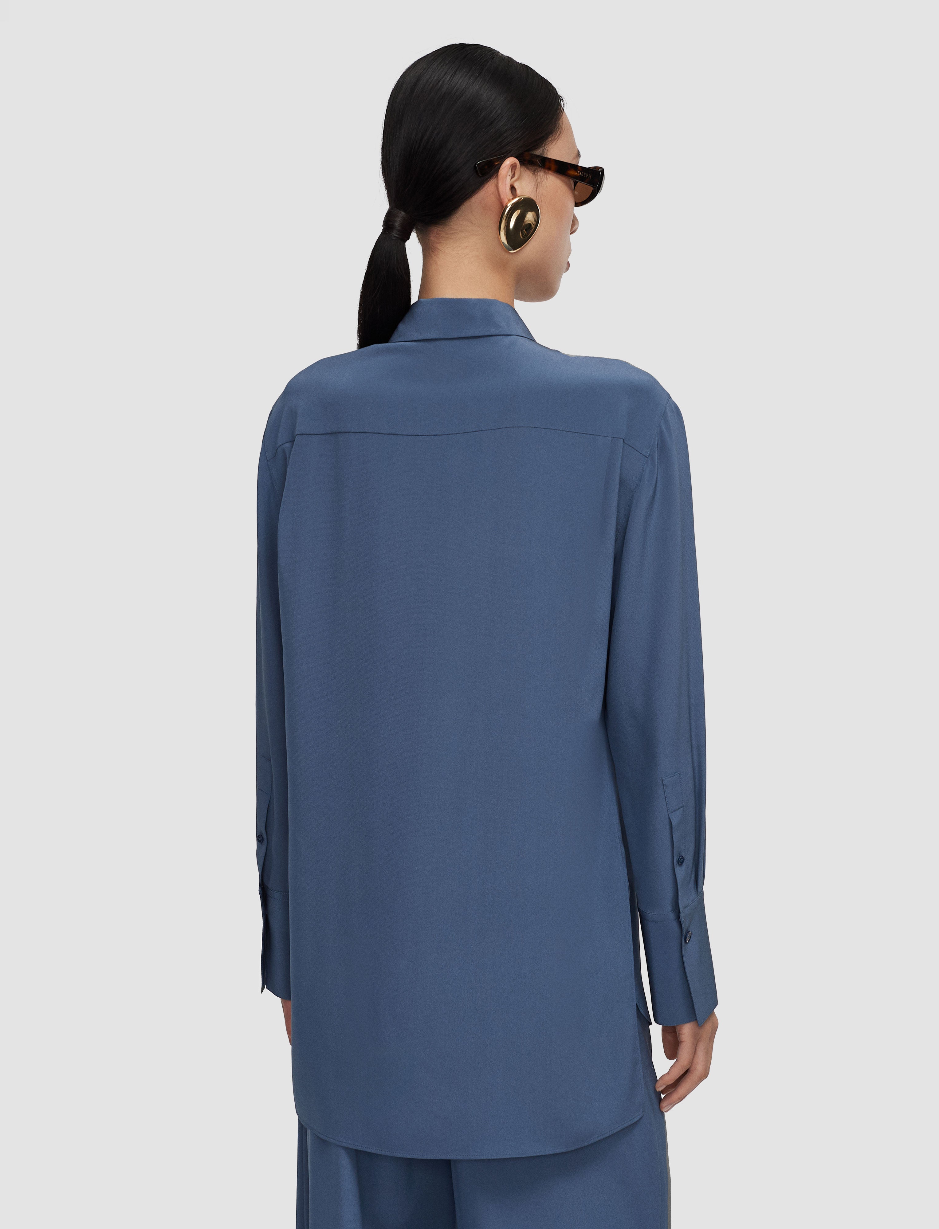 blue-bold-crepe-de-soie-silk-blouse-JOSEPH