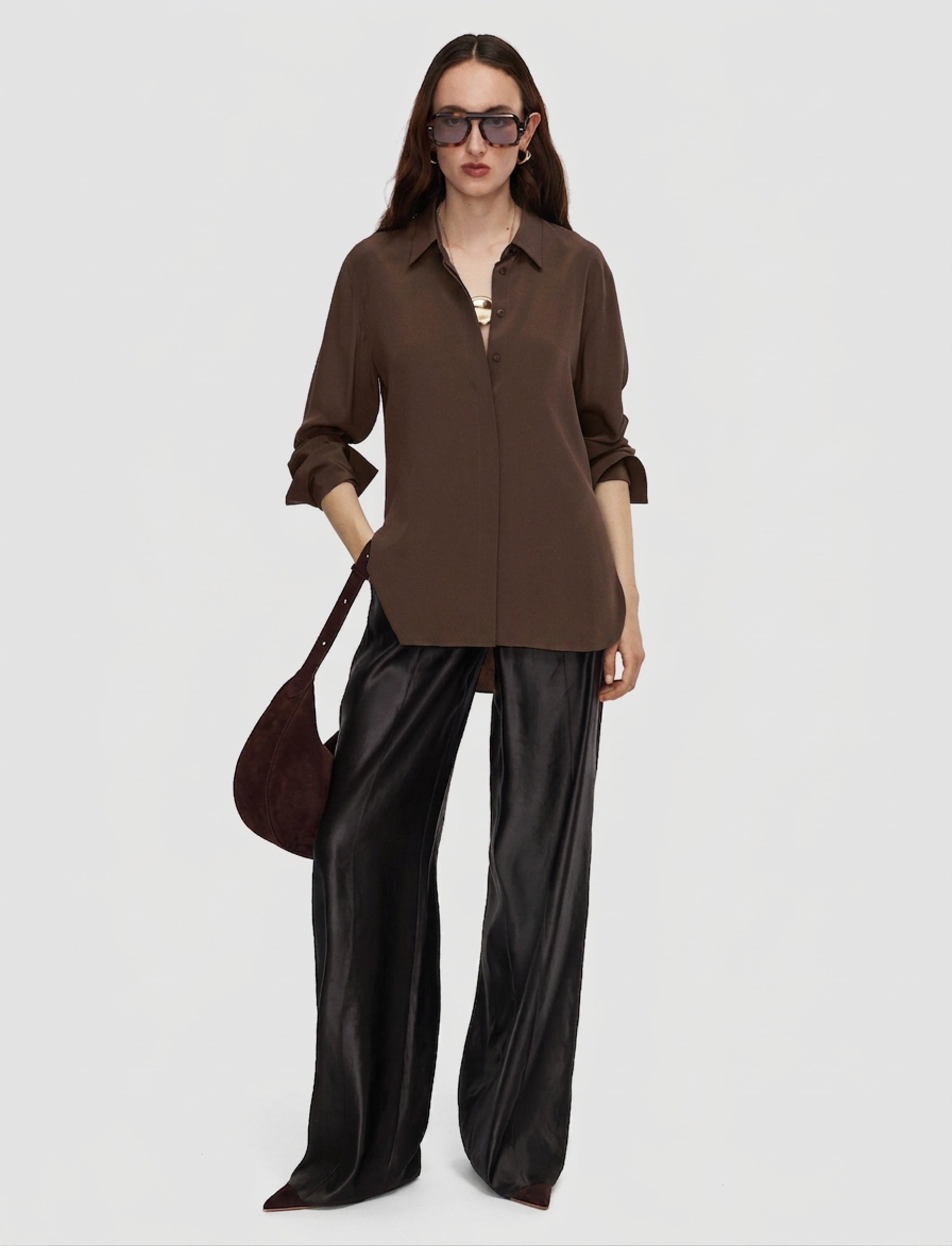 brown-bold-crepe-de-soie-silk-blouse-JOSEPH