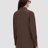 Brown Bold Crepe de Soie Silk Blouse - Joseph