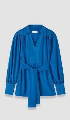 Blue Bou Crepe Blouse - Joseph