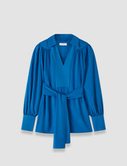 Blue Bou Crepe Blouse - Joseph