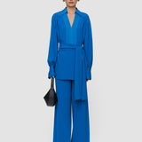 Blue Bou Crepe Blouse - Joseph