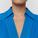 Blue Bou Crepe Blouse - Joseph