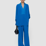 Blue Bou Crepe Blouse - Joseph