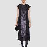 Black Boulle Two-Piece Chiffon Sequin Dress - Joseph