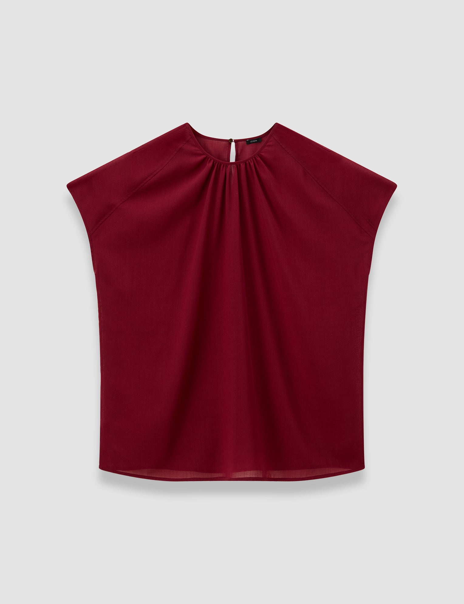 Red Broca Sheer Fine Wool Blouse - Joseph