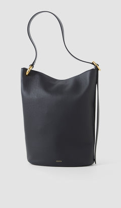 Black Bucket Leather Bag - Joseph