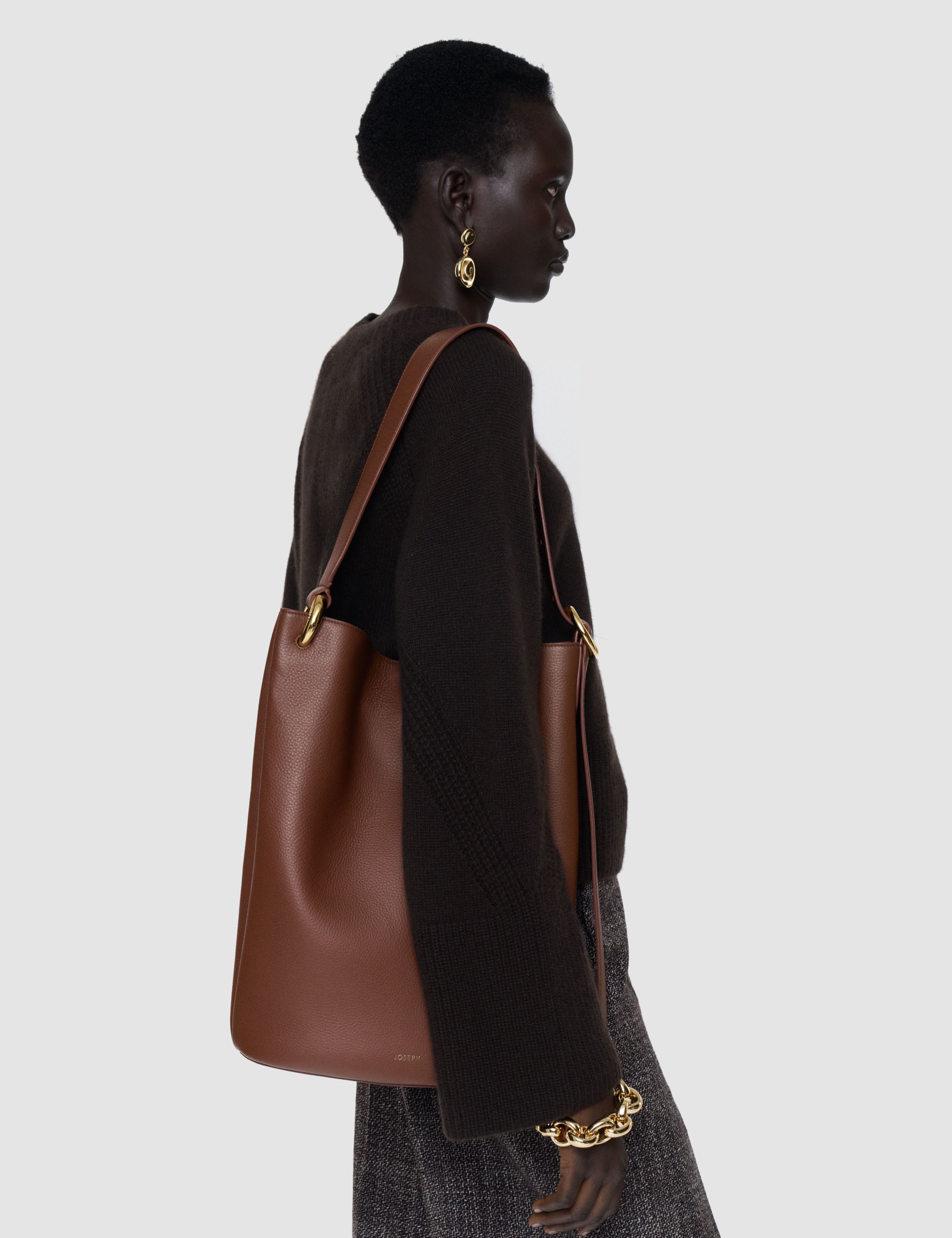 Brown Bucket Leather Bag - Joseph