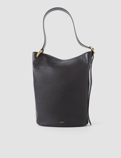 Brown Bucket Pebble Leather Bag - Joseph