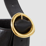 Brown Bucket Pebble Leather Bag - Joseph