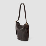 Brown Bucket Woven Leather Bag - Joseph