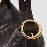 Brown Bucket Woven Leather Bag - Joseph