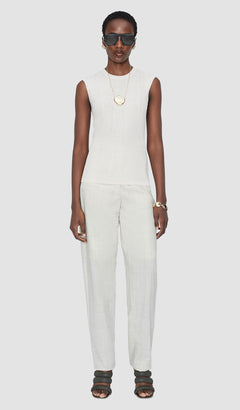 White Calife Silk Cotton Rib Vest - Joseph