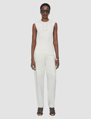 White Calife Silk Cotton Rib Vest - Joseph