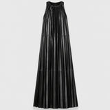Calver Pleated Nappa Leather Dress