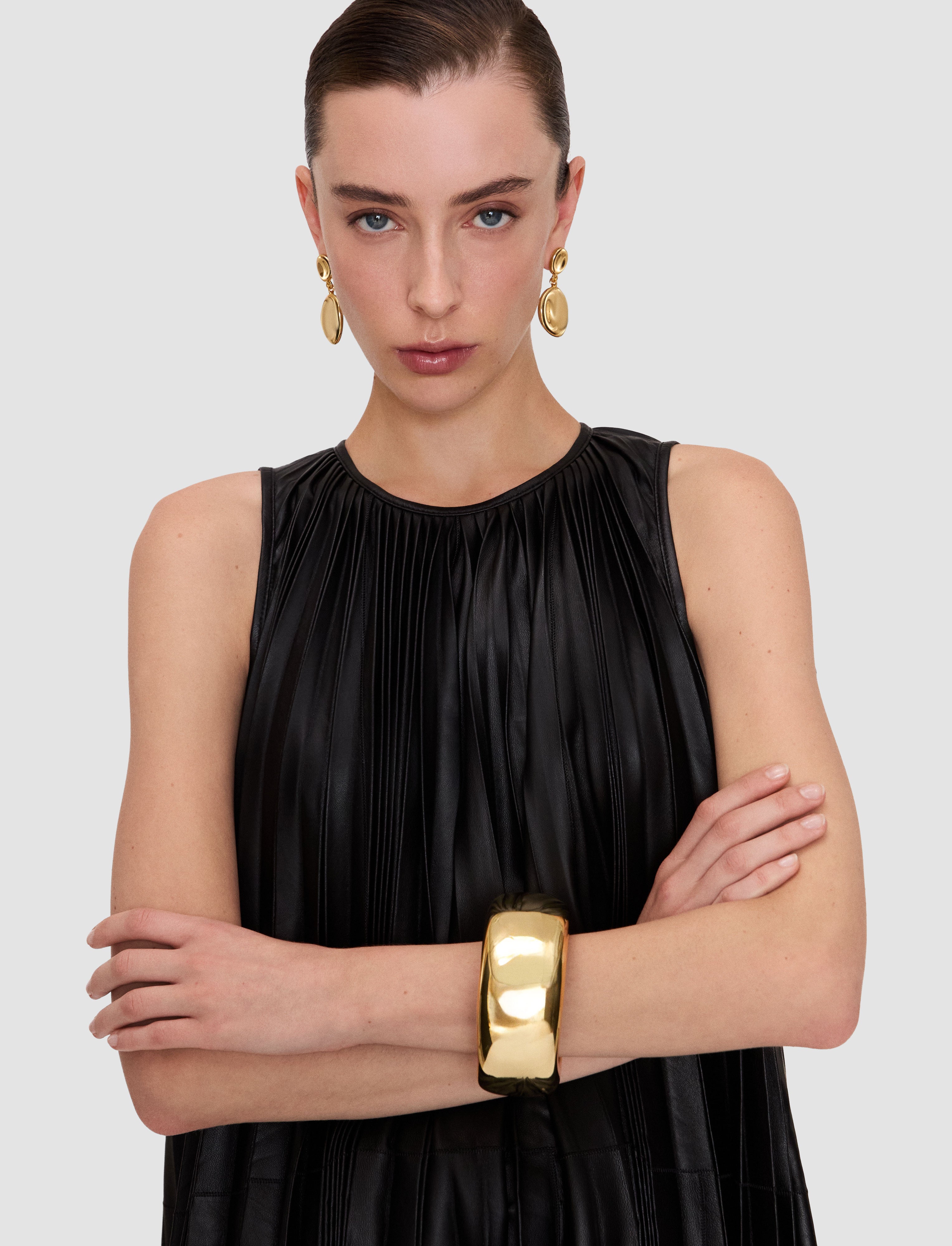 black-calver-pleated-nappa-leather-dress-JOSEPH