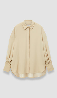 Beige Camilia Satin Twill Blouse - Joseph