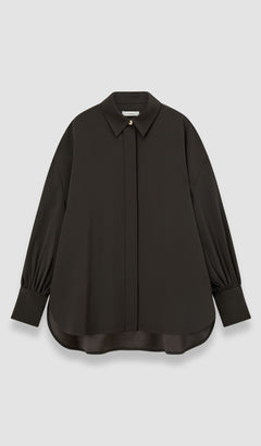 Brown Camilia Satin Twill Blouse - Joseph