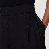 Black Cara Leopard Jacquard Trousers - Joseph
