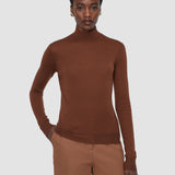 Brown Cashair High Neck Jumper - Joseph