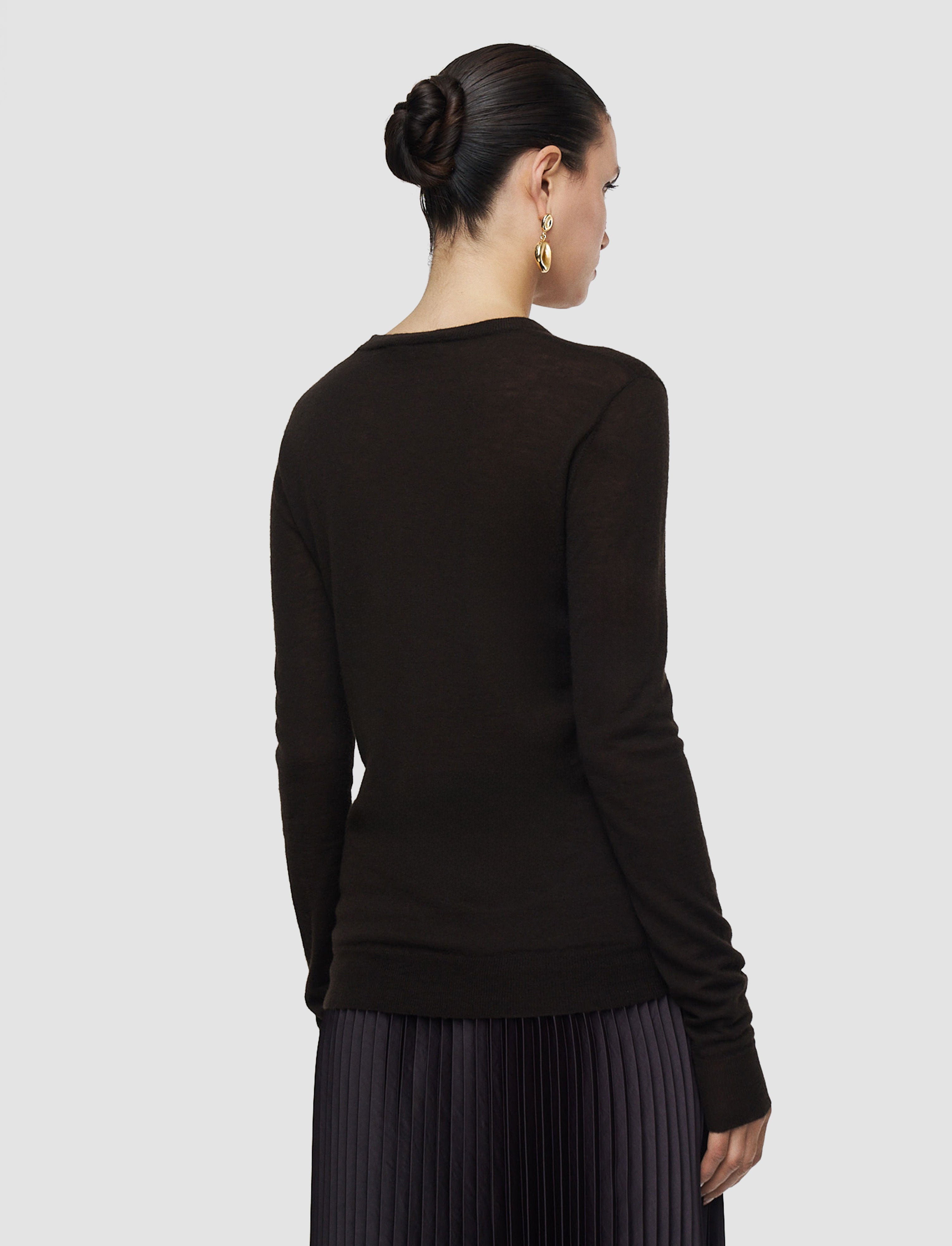 marron-pull-col-rond-en-cashair-JOSEPH