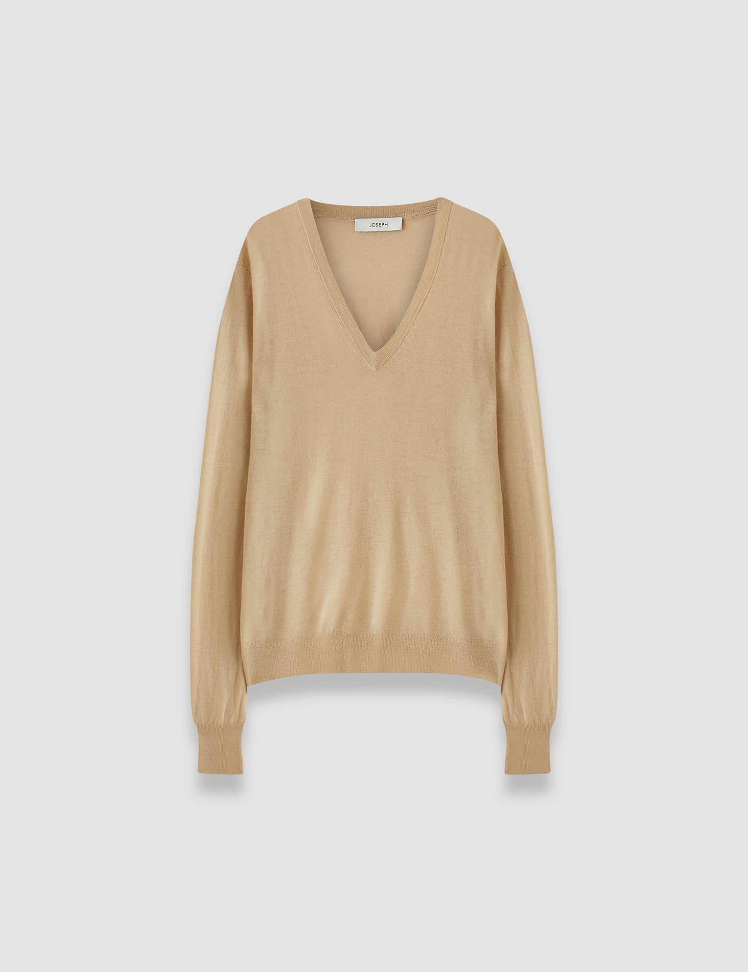 Beige Cashair V Neck Jumper - Joseph