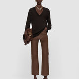 Brown Cashair V Neck Jumper - Joseph