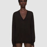 Brown Cashair V Neck Jumper - Joseph