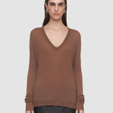 Brown Cashair V Neck Jumper - Joseph