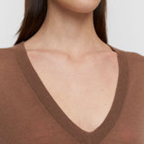 Brown Cashair V Neck Jumper - Joseph