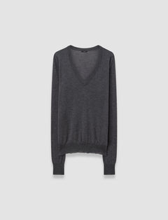 Grey Cashair V Neck Jumper - Joseph